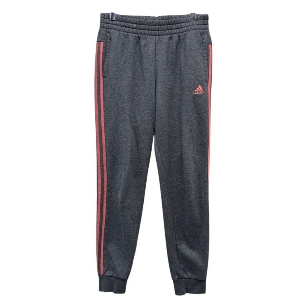 Adidas Women's Medium Charcoal Grey Heather Fleece Joggers Sweatpants RN 88387